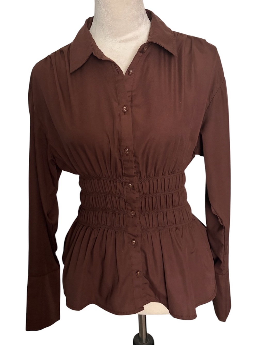 Princess Polly Brown button down top. Size 4